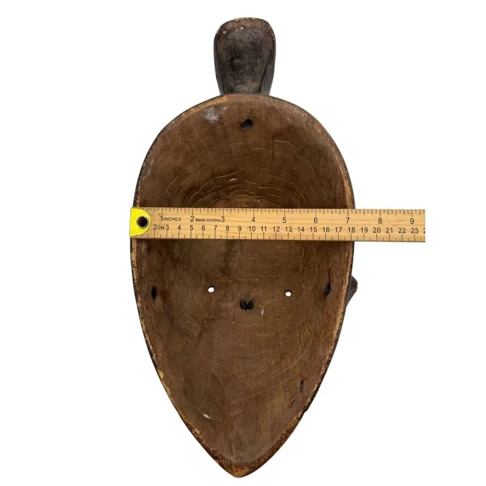 African Ashanti Tribal Wood Mask Hand Carved Wall Decor 2.06 lb Vintage